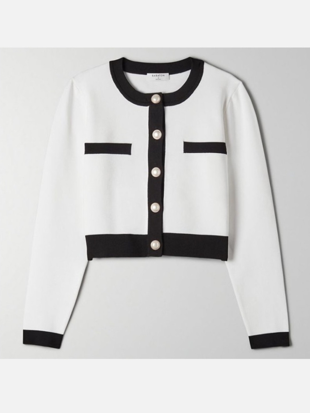 Aritzia Babaton Approach Legacy Cardigan S Crop Pearl Button Old Money Jackie